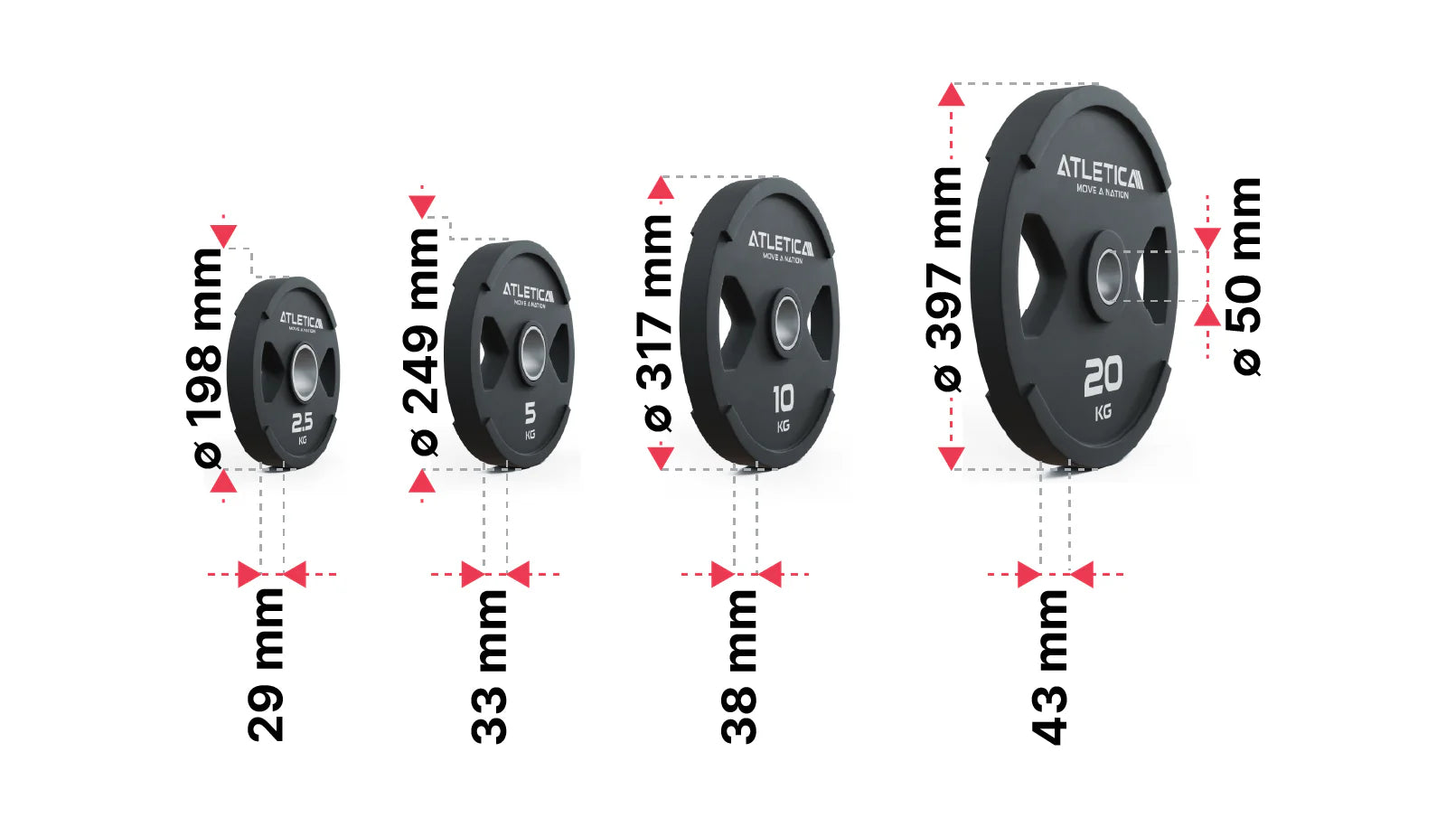 2H Gripper Plates 115kg Set: Dimensionen