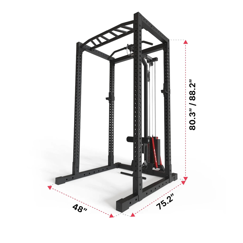 Atletica R7-Base Stack: Power Rack with Lat Pulldown and Pull-Up Bar