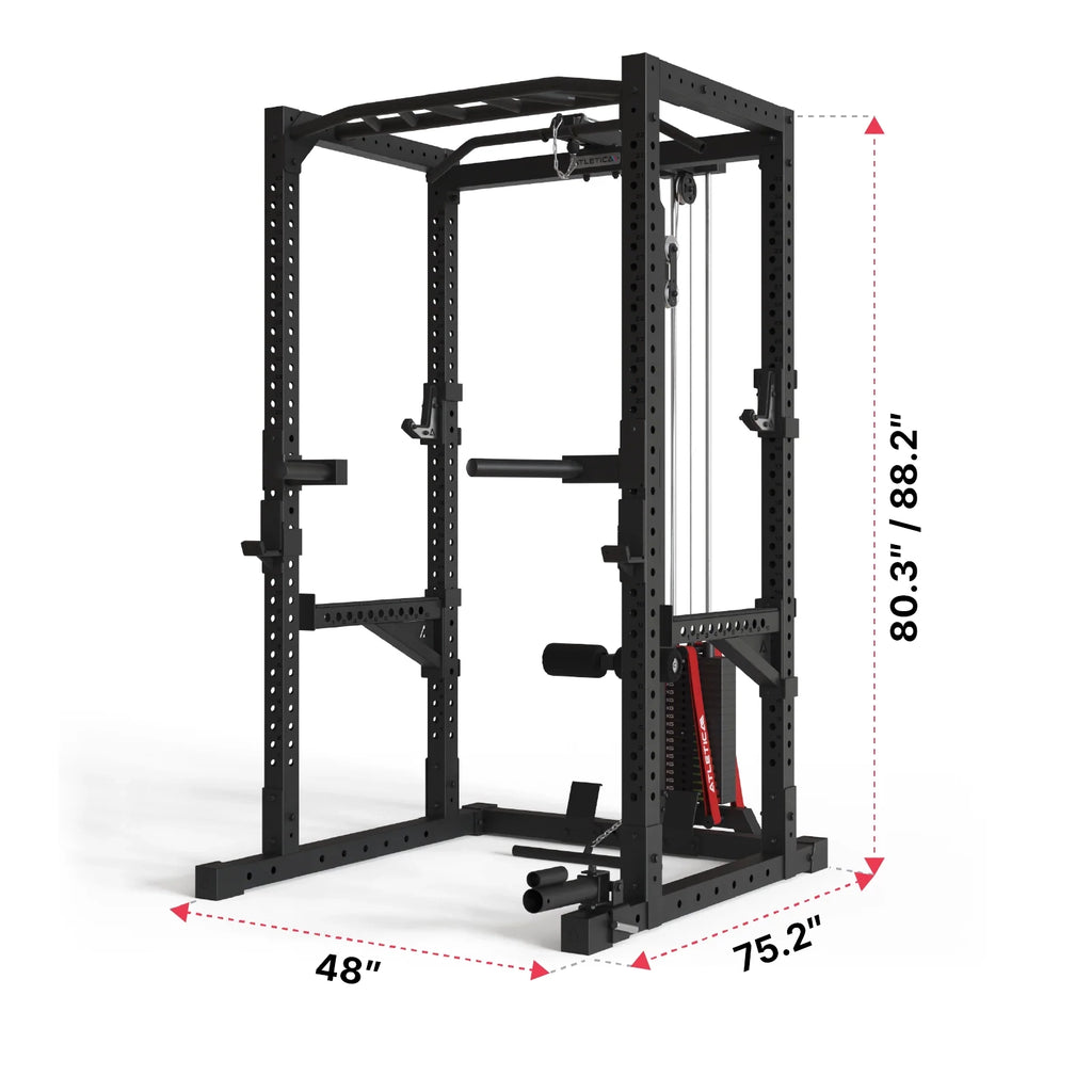 R7 Cyrax Power Rack – with lat pulldown, 190 lb weight stack