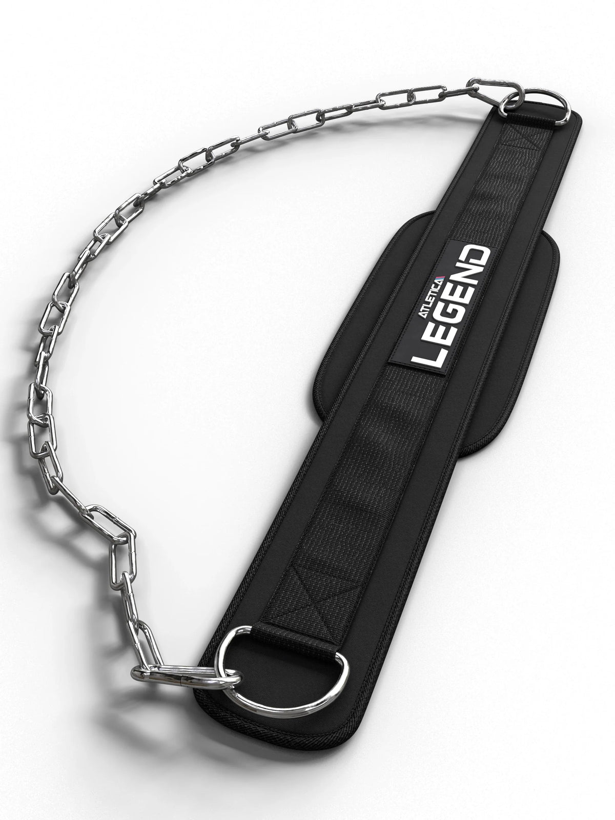 Atletica Legend - black dip belt with chain and D-ring