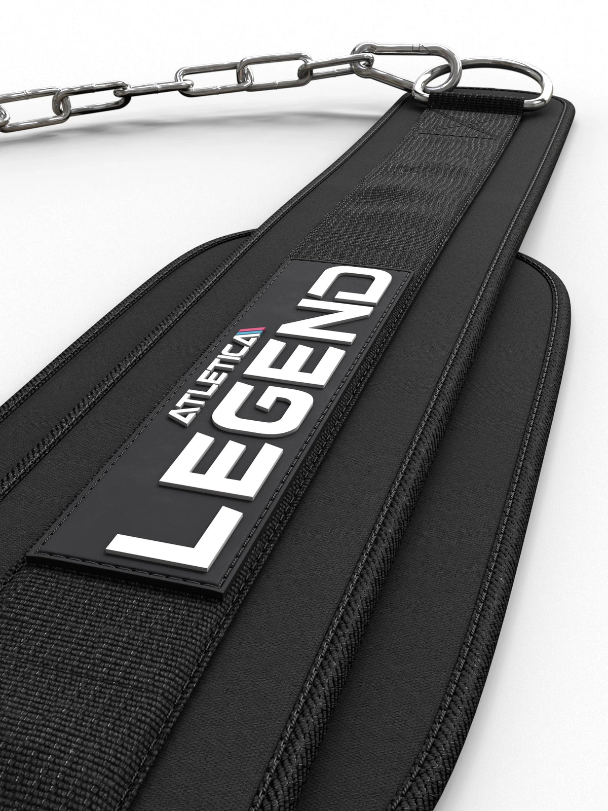 Atletica Legend - black dip belt with chain and D-ring