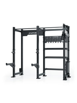 R8 Falcon R - Black Power Rack with Pull-Up Bar, weight plate shelf