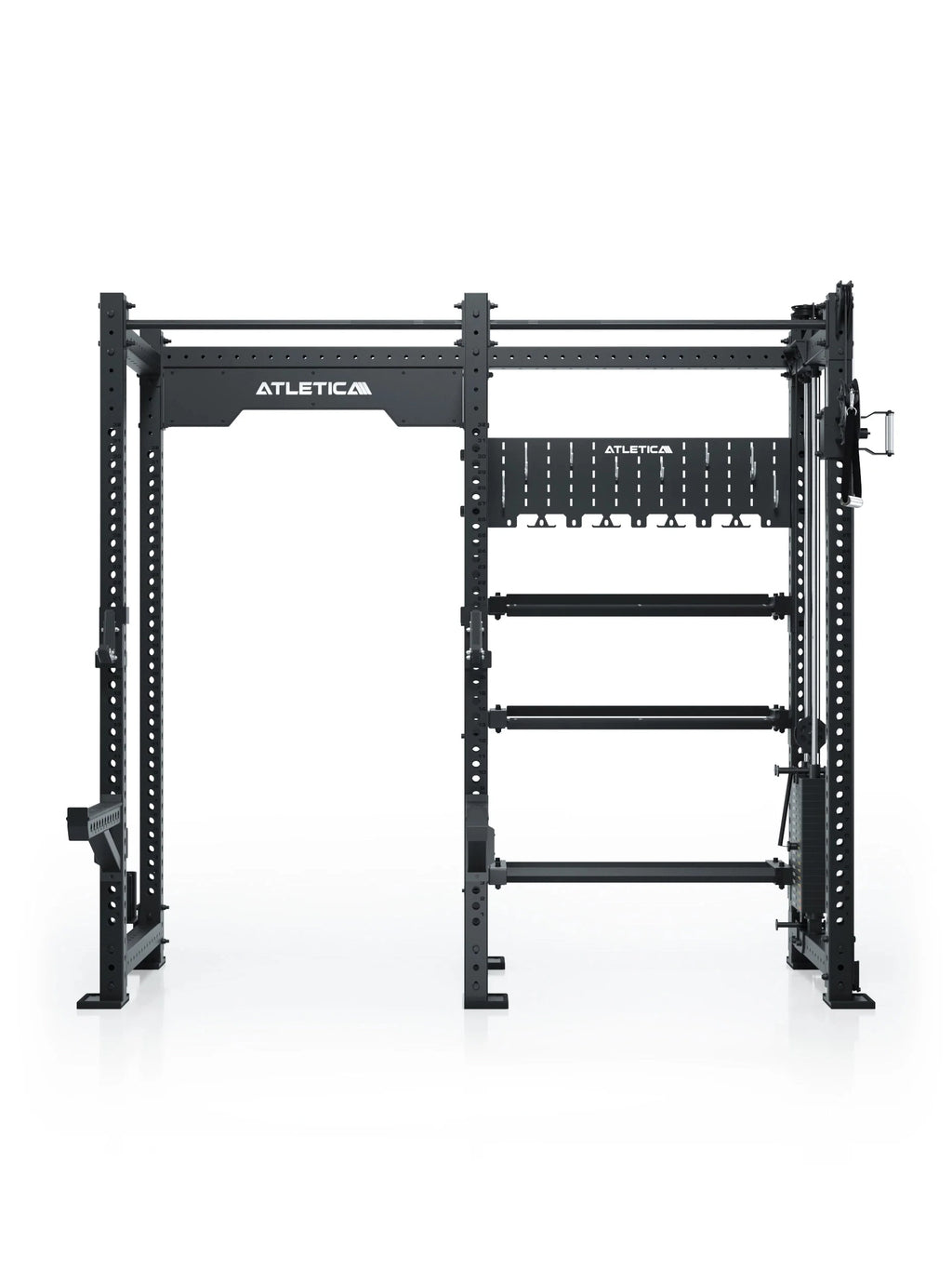 R8 Falcon R - black Power Rack with Pull-Up Bar, weight plate holder