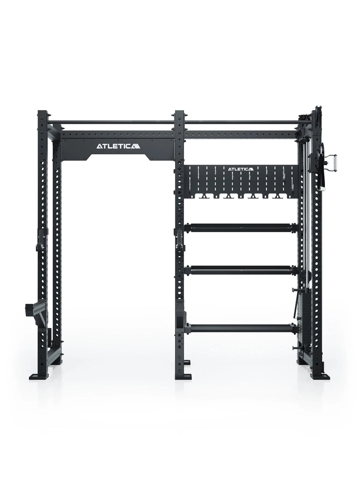 R8 Falcon R - black Power Rack with Pull-Up Bar, weight plate holder