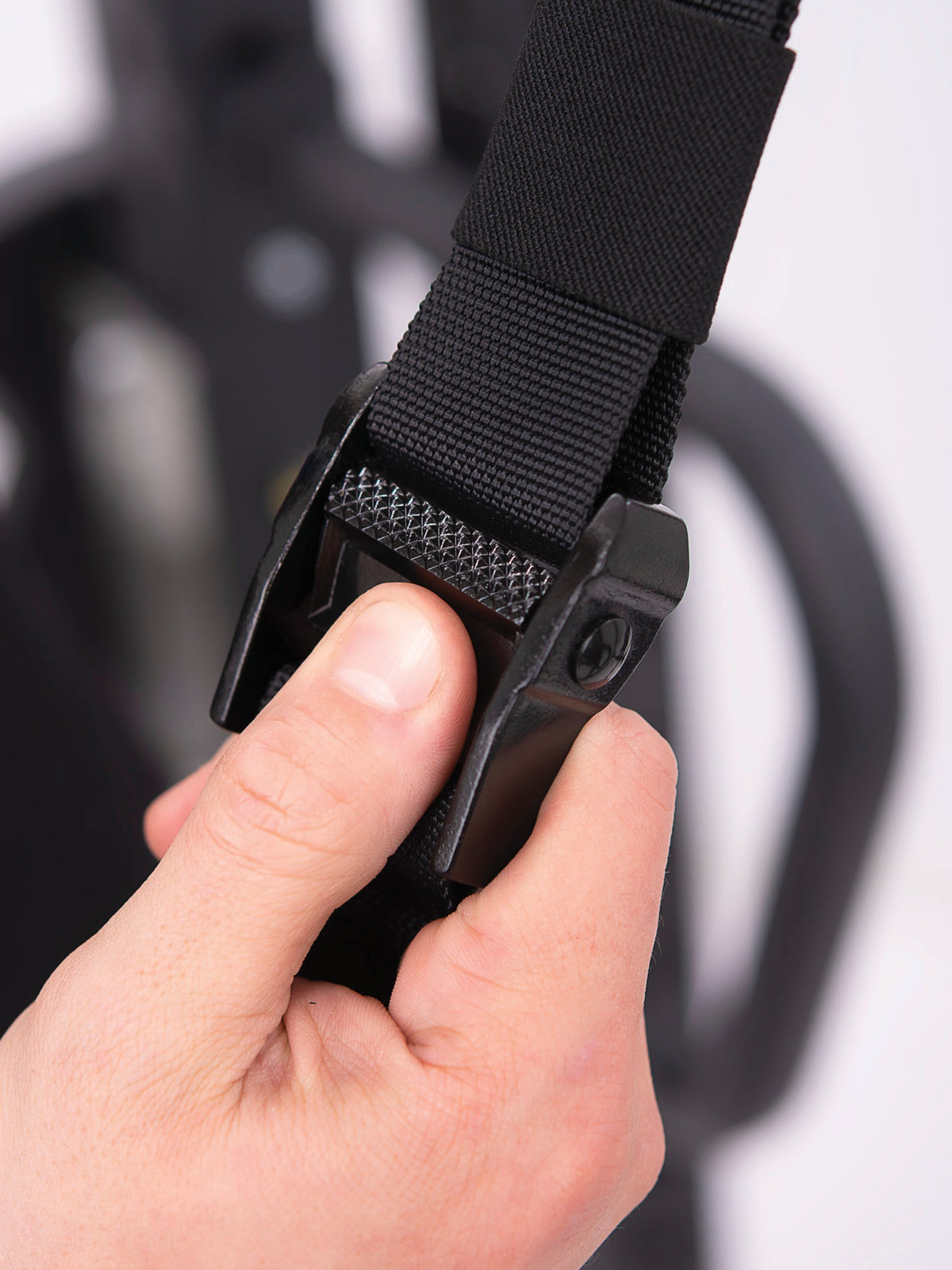 Suspension trainer handle in training as detail