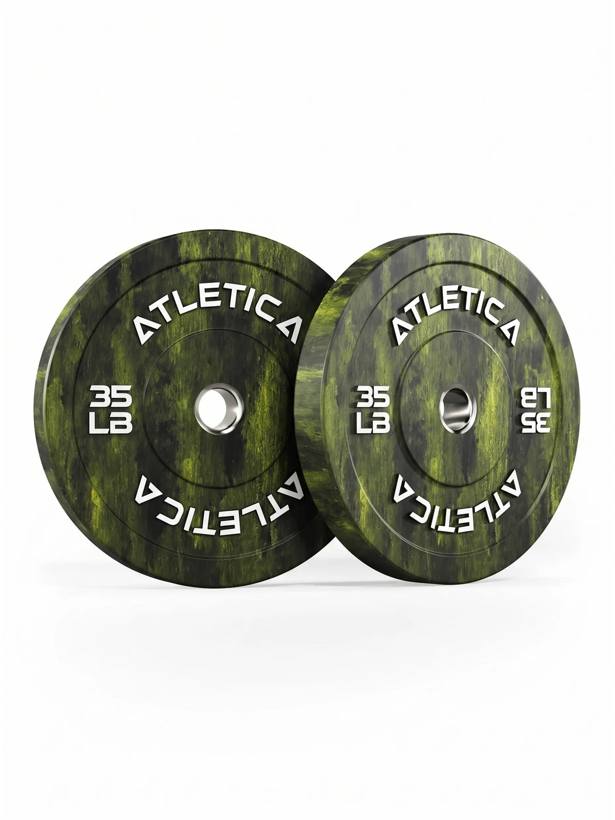 Fusion Bumper Plates weight plates 35 lb - two green weight plates for strength training