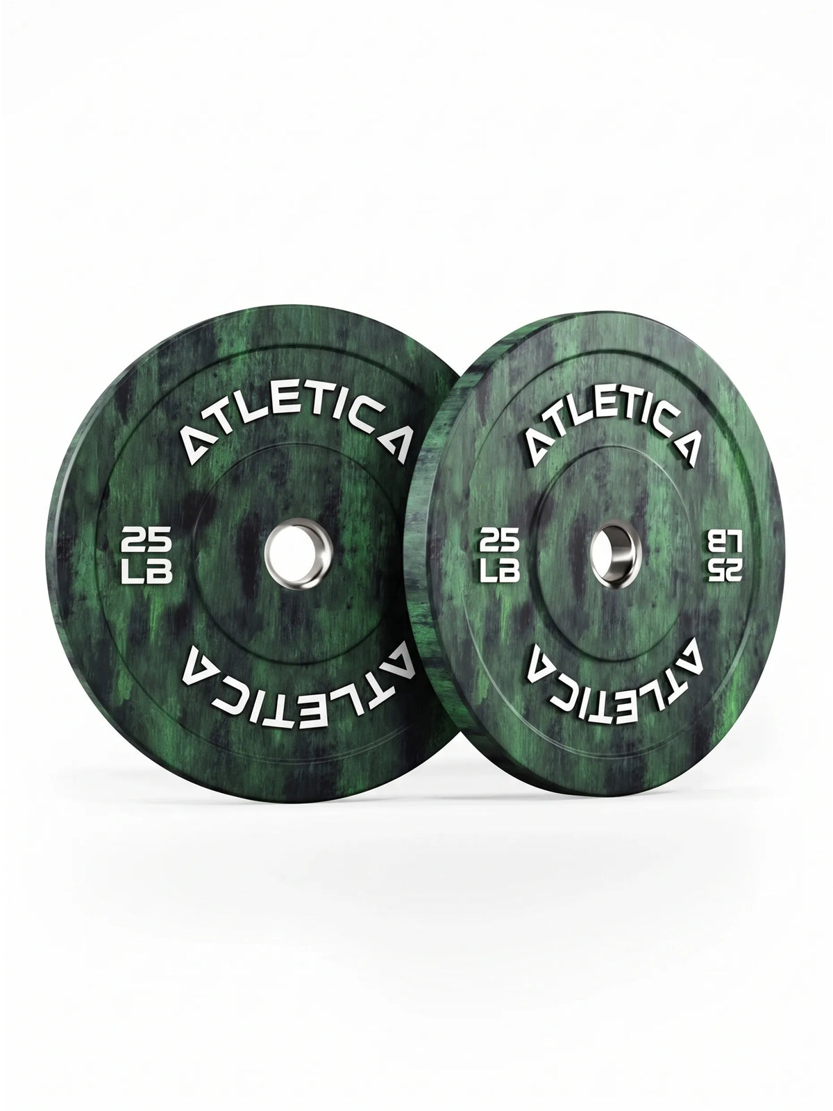 Fusion Bumper Plates - Two Green Weight Plates, 25 lb each, for Weightlifting and Functional Training