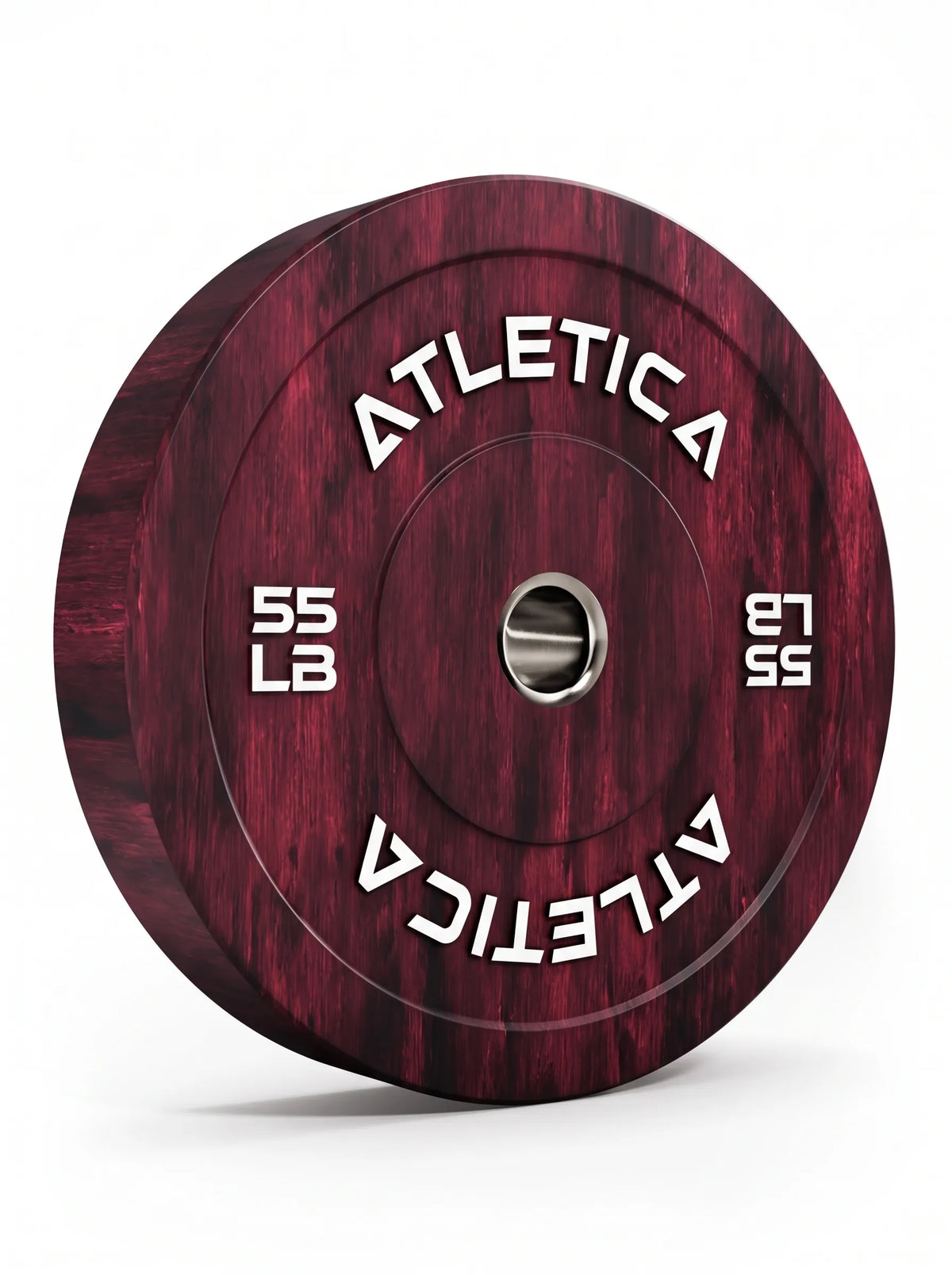 Fusion Bumper Plates - Two red weight plates, 55 lb Pair for weightlifting