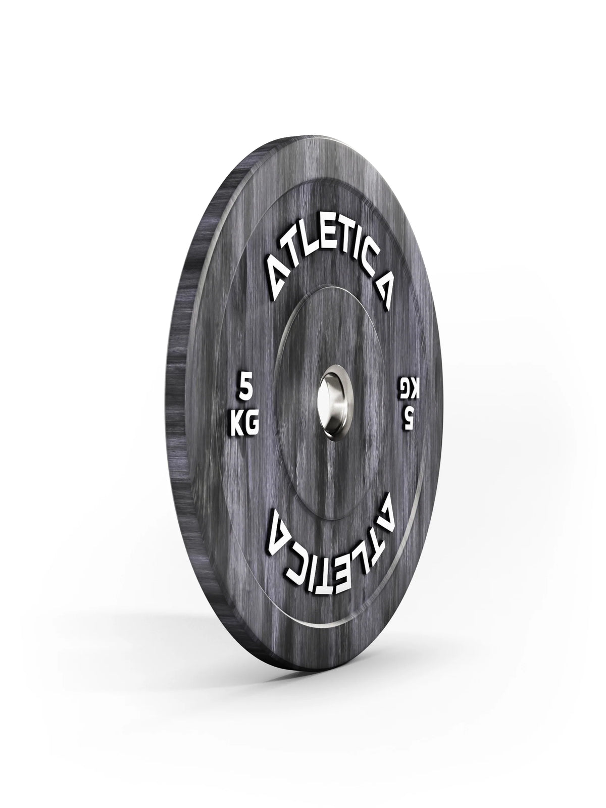 Atletica Fusion bumper plate 11 lb, gray marbled, side view