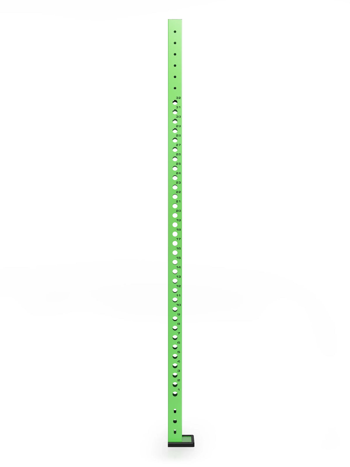 R8 Colored Uprights 89" - Green fitness post with numbered holes, rectangular base