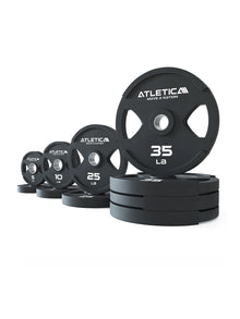 2H Gripper Plates 220 lb Set - black weight plates, weights 5 to 35 lb, with carrying handle for safe handling