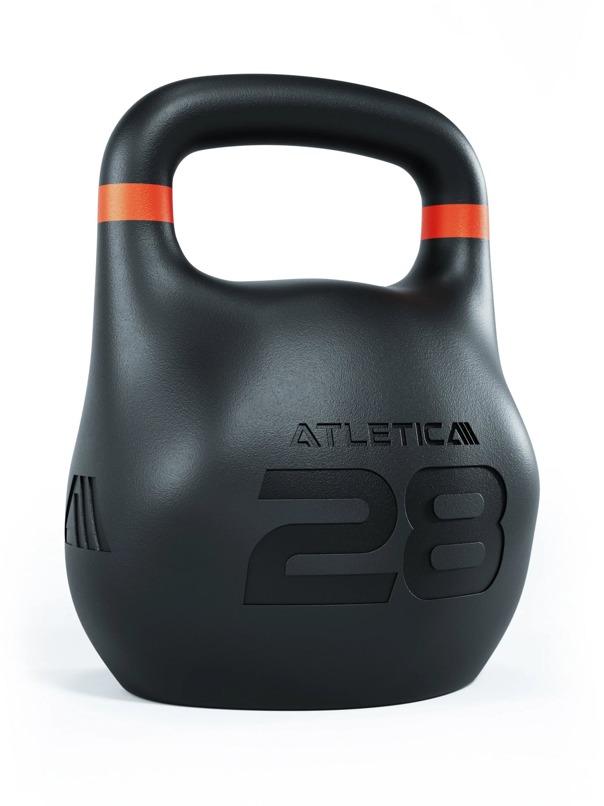 Atletica HRX Octagon Kettlebell 62 lb, three-quarter view with logo and weight marking