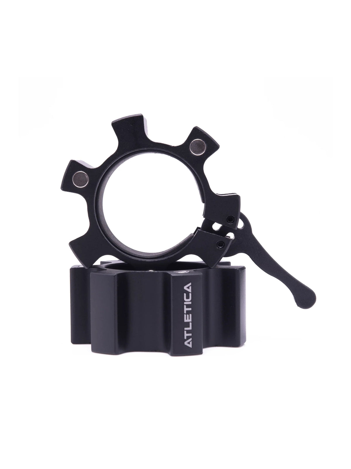 Atletica aluminum barbell collars, black, pair