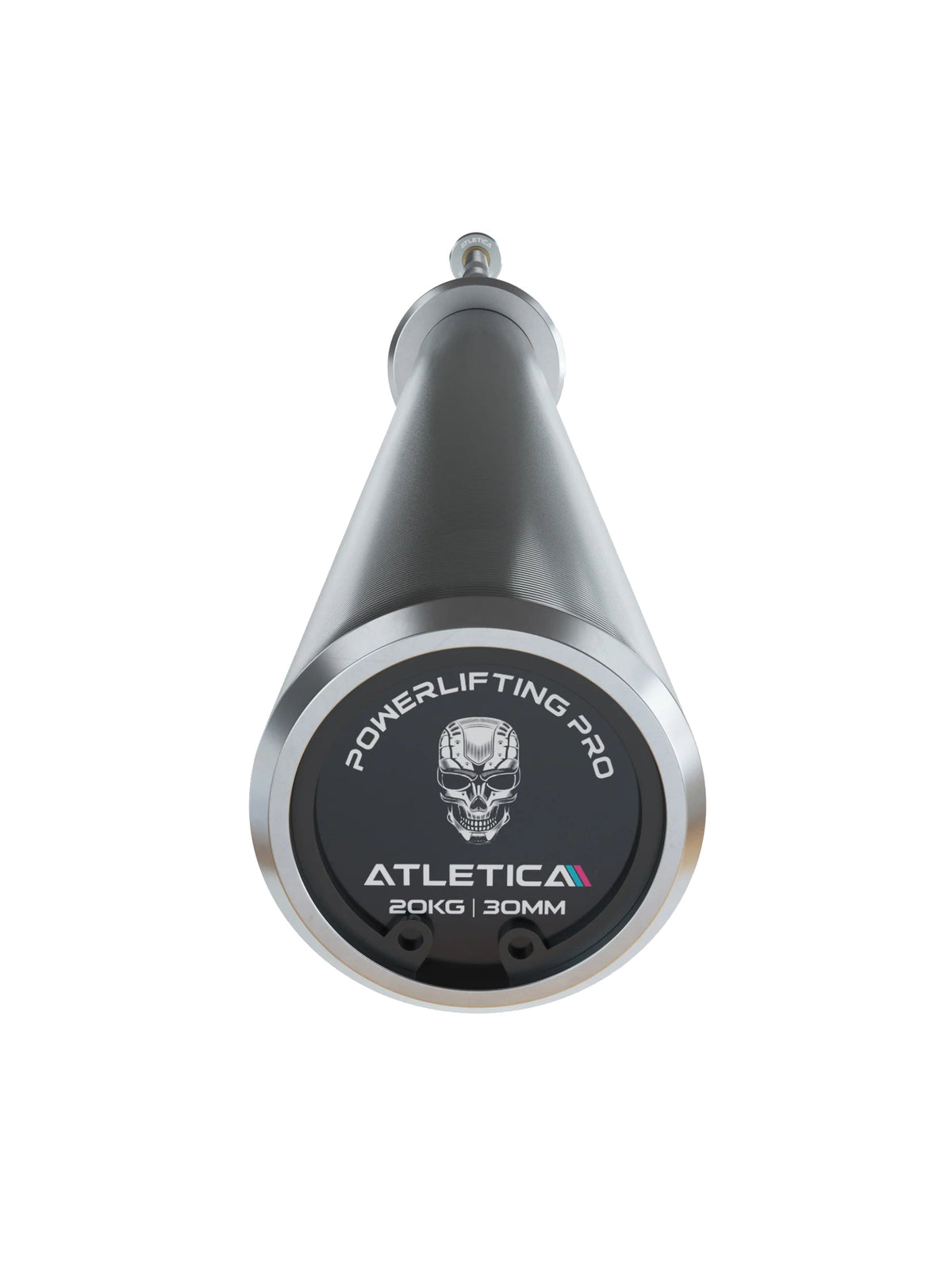 Beta Barbell Set – front view of the end cap Powerlifting Pro 20 kg 30 mm 