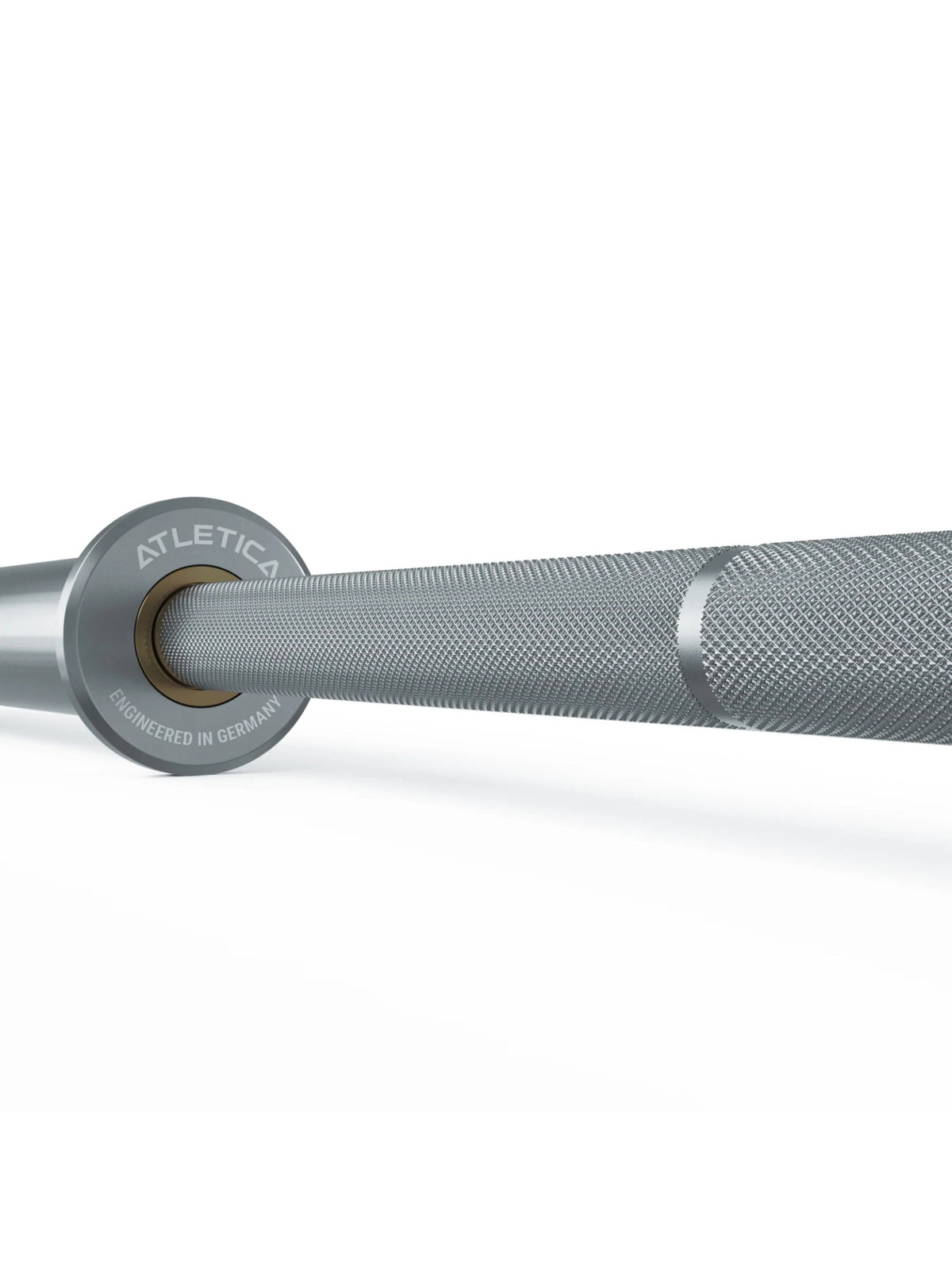 Beta Barbell Set – close-up of knurled grip area with strong knurling