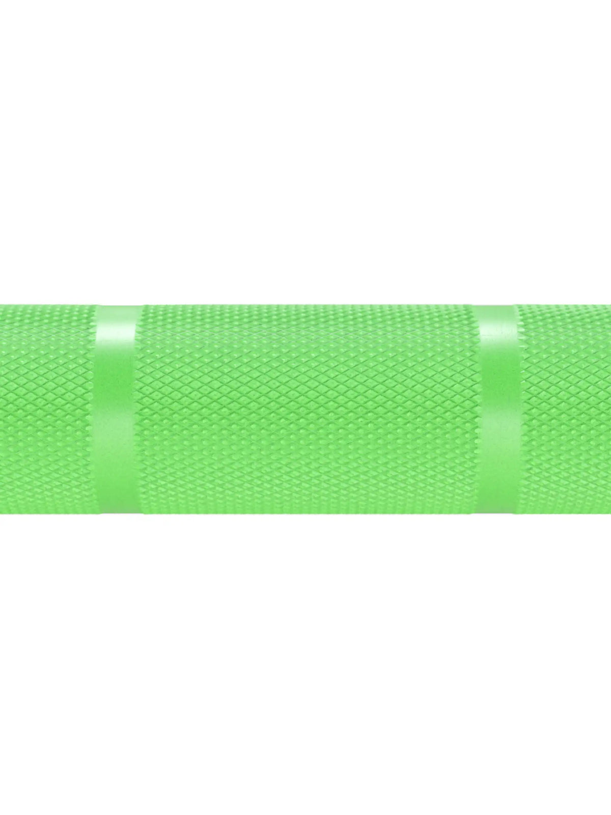 Delta Hybrid Barbell in Electric Green - precise knurling for a secure grip in detail