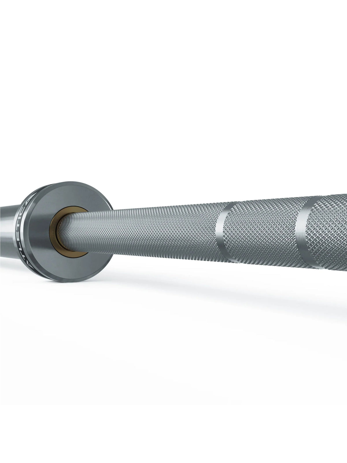 Barbell Grip Area with precise Knurling and Transition to the Sleeve in Detail