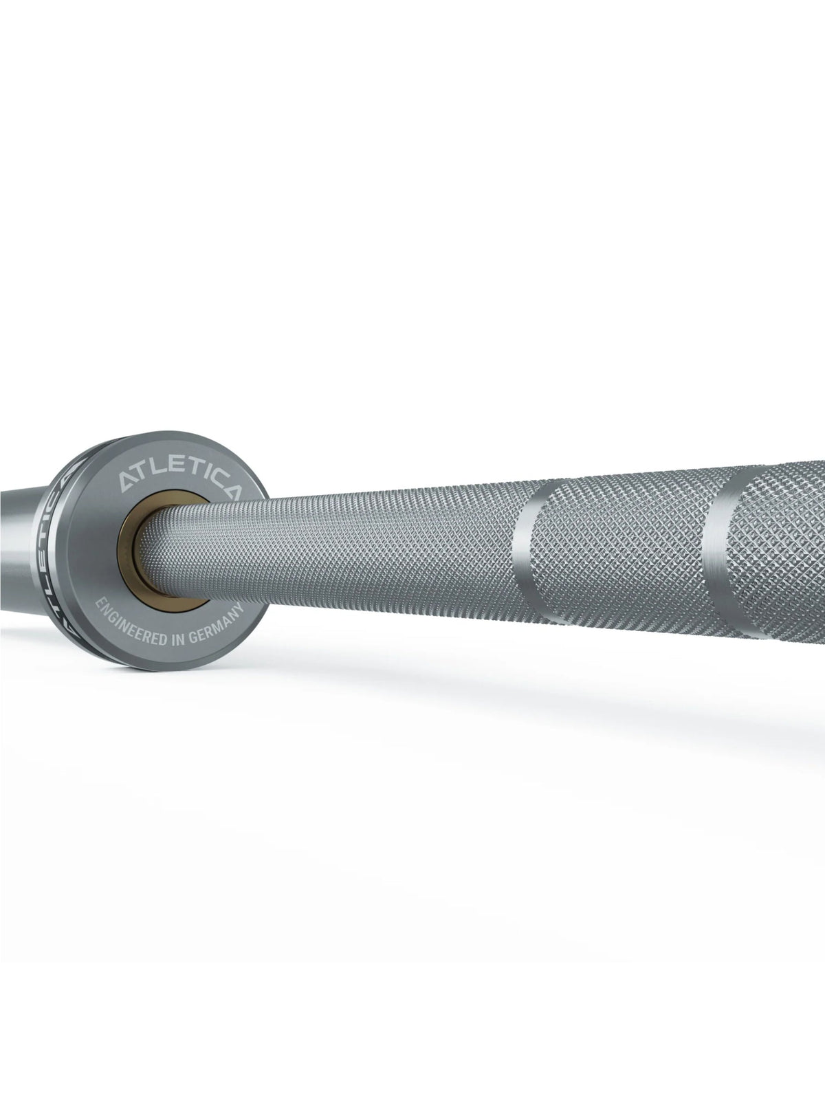 Barbell Set Zeta Space - Detail of the knurled grip structure for secure hold and precise training