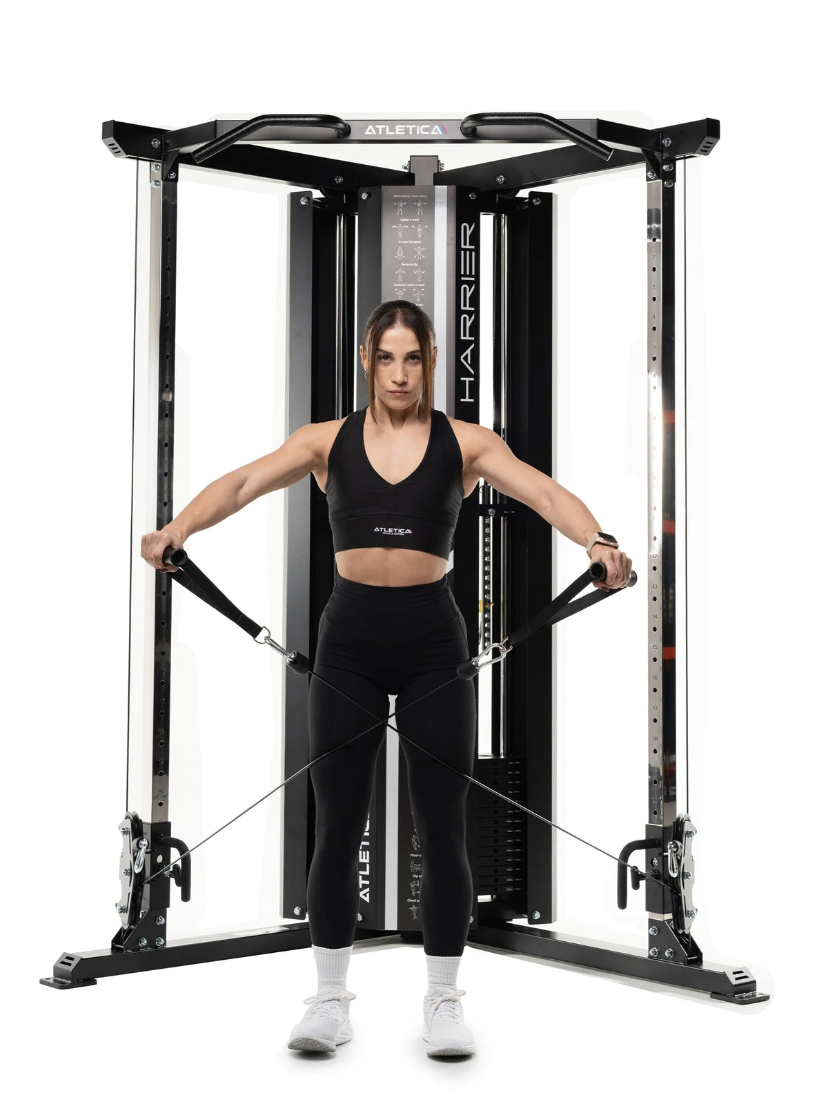 Harrier functional trainer - woman performing cable pulley exercise