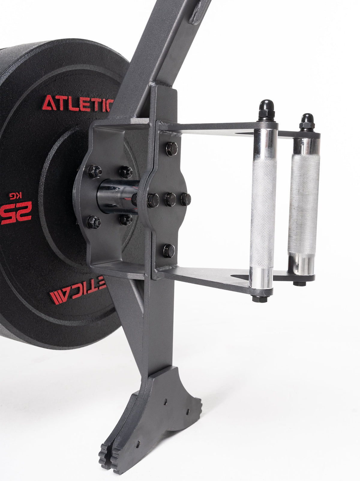 Open Hex Bar - bar with weight plates, knurled grips, for deadlifts and leg presses