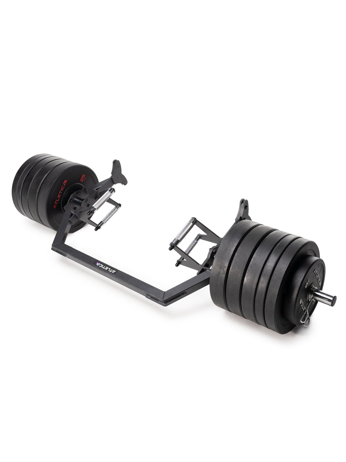 Open Hex Bar with Bumper Plates weight plates, two handles, for deadlifts and leg presses