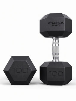 Hexagon PRO Dumbbells - hexagonal Dumbbells 100 lb, non-slip handle