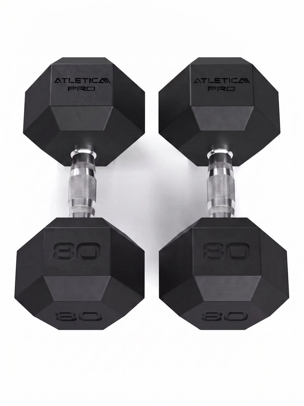 Hexagon PRO Dumbbells - hexagonal Dumbbells 80 lb Pair with knurled Handles