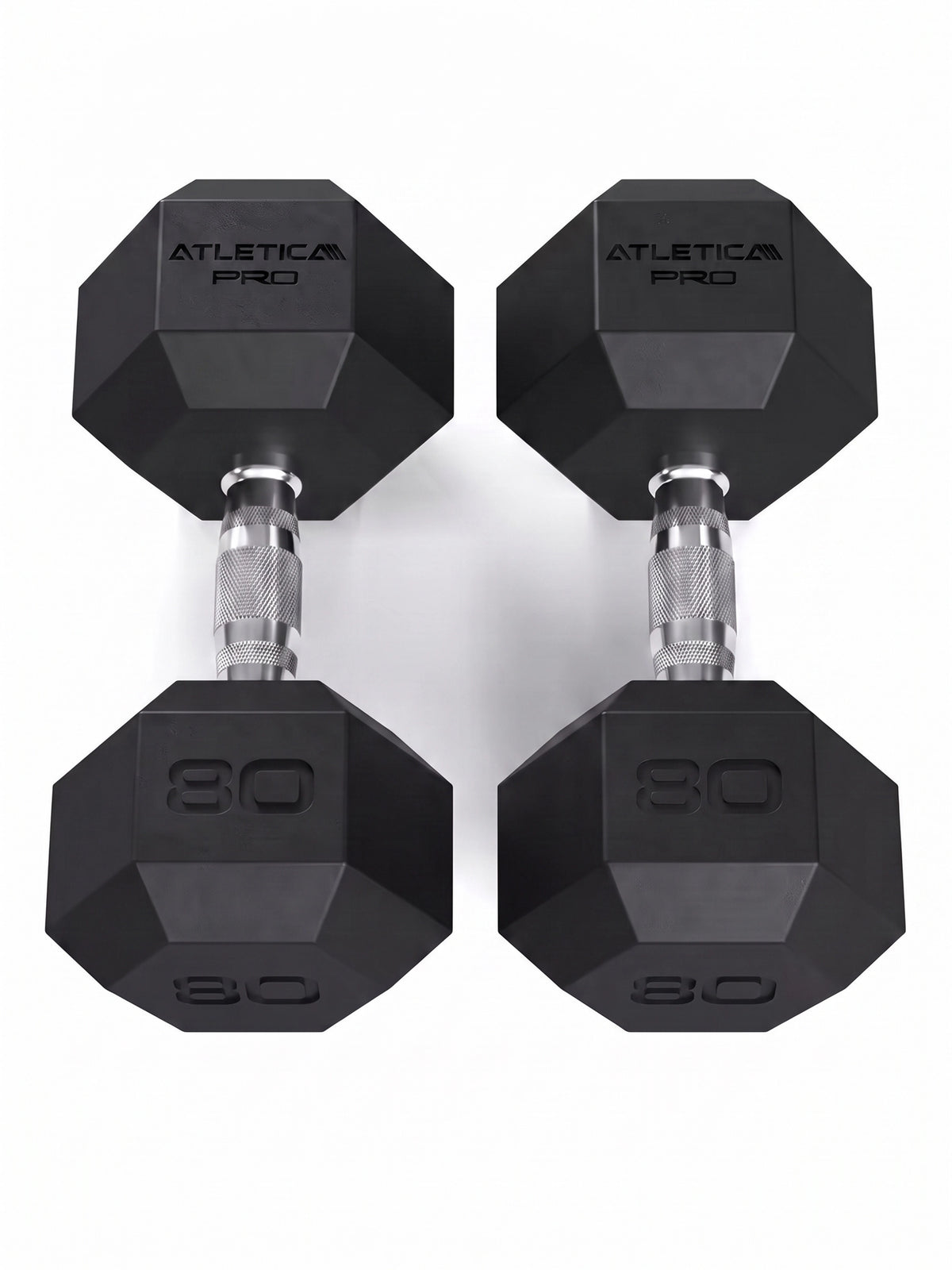 Hexagon PRO Dumbbells - hexagonal Dumbbells 80 lb Pair with knurled Handles
