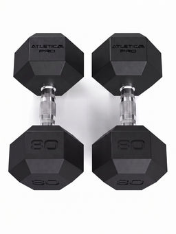 Hexagon PRO Dumbbells - hexagonal Dumbbells 80 lb Pair with knurled Handles