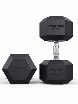 Hexagon PRO Dumbbells - hexagonal dumbbells 85 lb pair for strength training