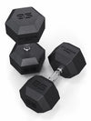 Hexagon PRO Dumbbells - hexagonal dumbbells, weight 85 lb, black design, knurled grips