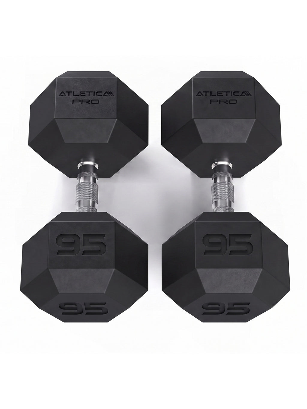 Hexagon PRO Dumbbells - hexagonal dumbbells, weight 95 lb, non-slip handles