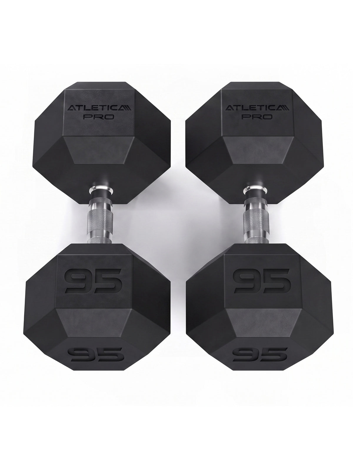 Hexagon PRO Dumbbells - hexagonal dumbbells, weight 95 lb, non-slip handles