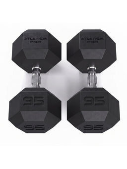 Hexagon PRO Dumbbells - hexagonal dumbbells, weight 95 lb, non-slip handles