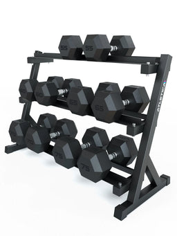 Hexagon Dumbbells PRO - Black Dumbbell Rack with Dumbbells