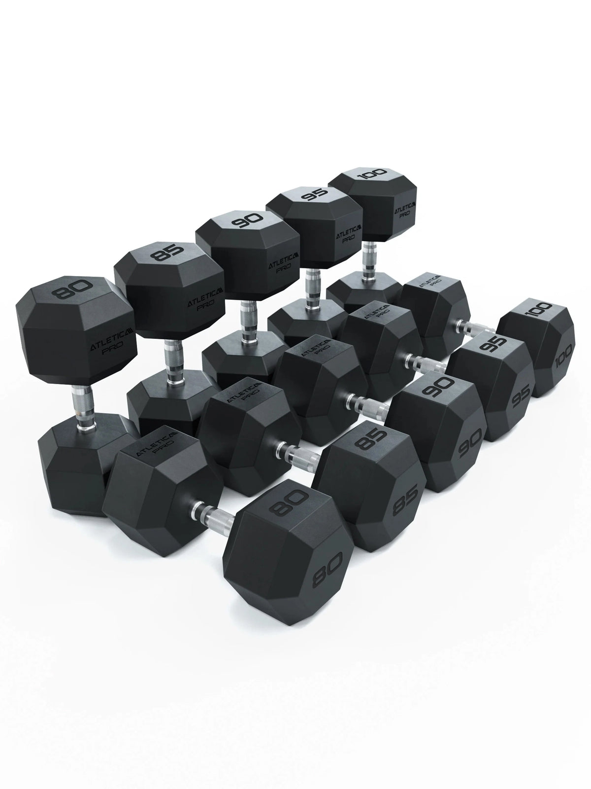 Hexagon Dumbbells PRO - black hexagonal dumbbells in various weights