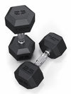 Hexagon PRO Dumbbells - hexagonal Dumbbells, Weight 25 lb, non-slip Handles, black Design