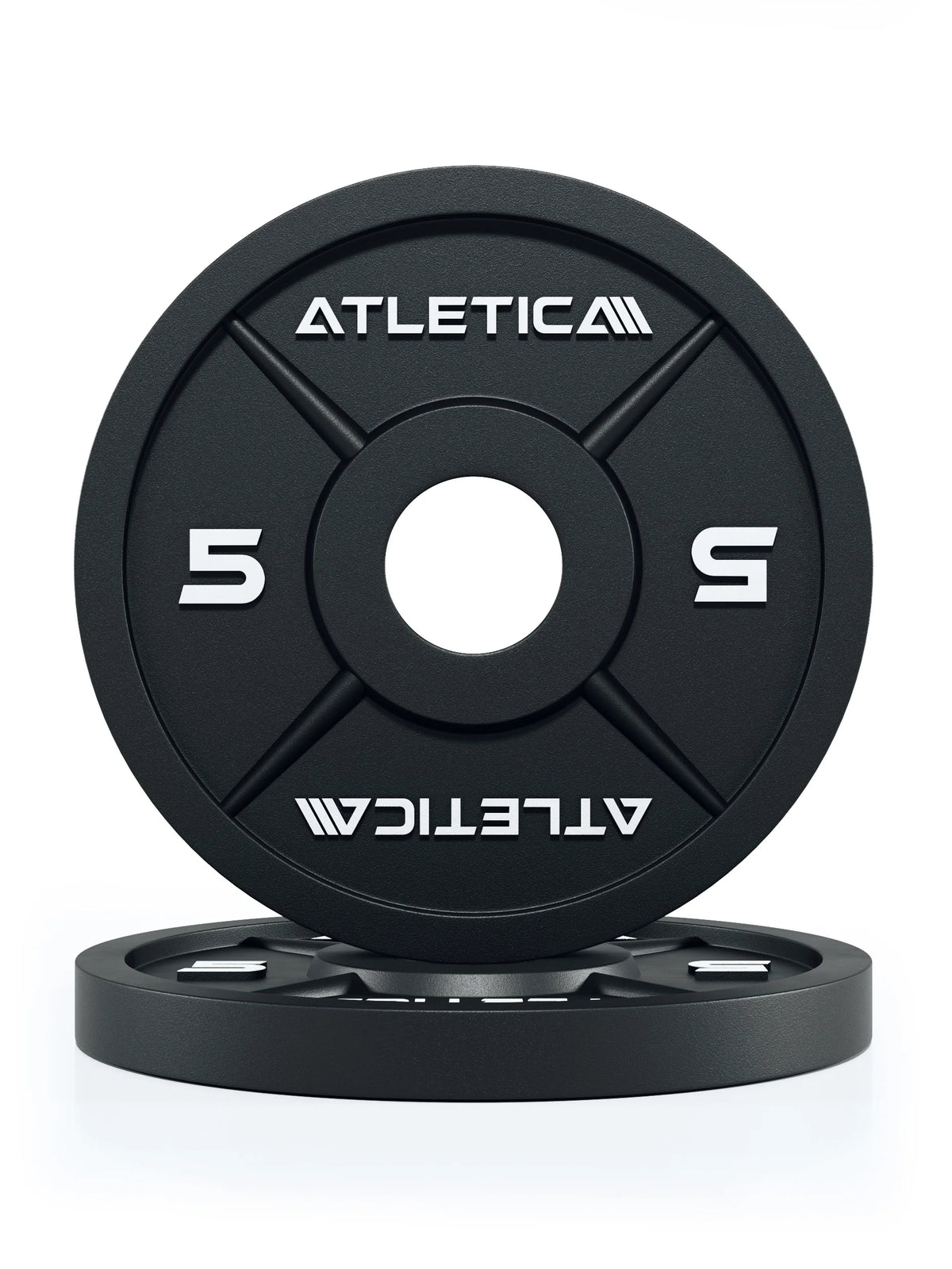 Atletica Iron Plates - two black Weight Plates, 10 lb each, with central hole