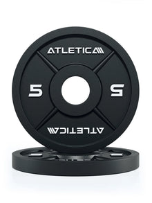 Atletica Iron Plates - two black Weight Plates, 10 lb each, with central hole