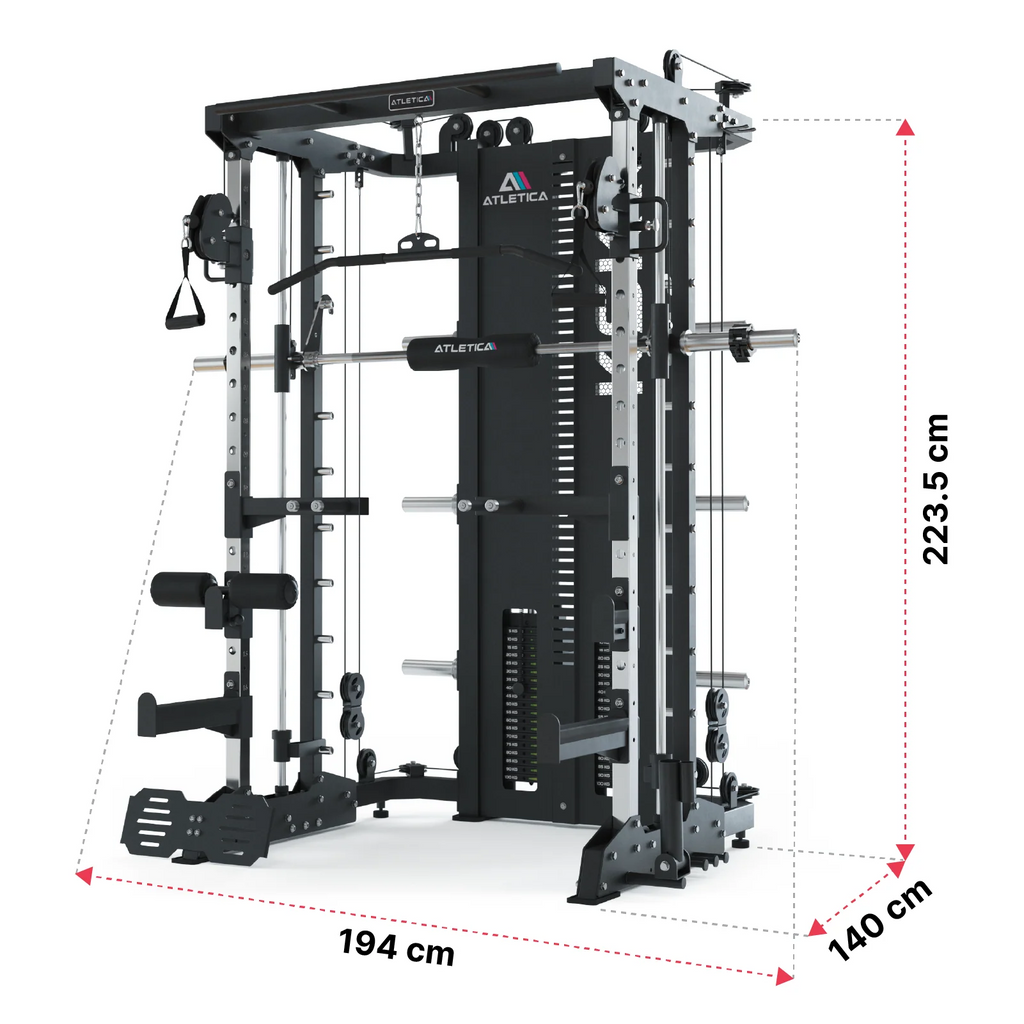 KSK - Smith Machine with barbell, cable pulley, pull-up bar, weight plate holder