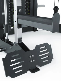 KSK - Smith Machine with weight stack, cable pulleys, foot plate, safety bars