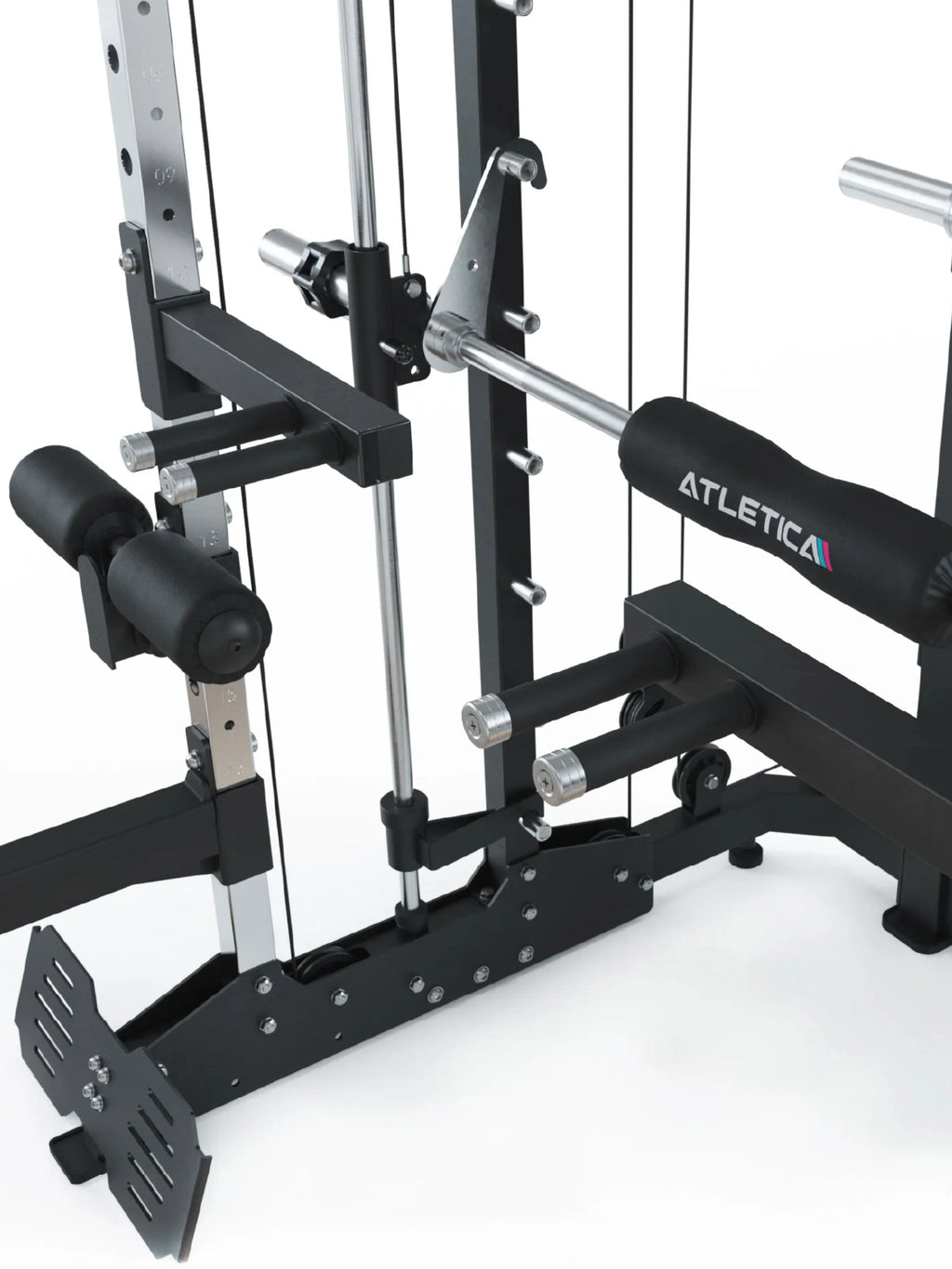 KSK COMBAT incl. Jammer Arms and X-Bench Weight Bench - Home Gym with Jammer Arms, training bench, metal frame, footrest, cable pull