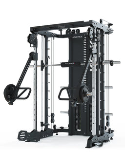 KSK COMBAT Including Jammer Arms and X-Bench Weight Bench - Home Gym with Jammer Arms, Training Bench, Weight Plates, Cable Pulley