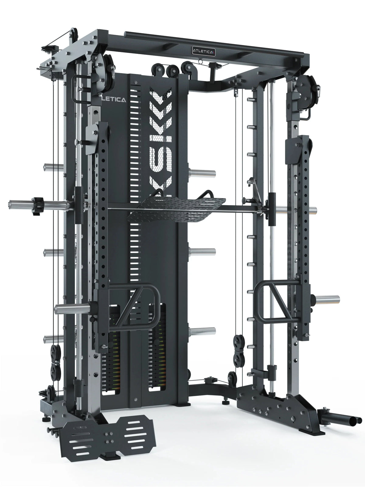 KSK Smith Machine Outperform Set - home gym with cable pulley, weight plate holders, pull-up bar