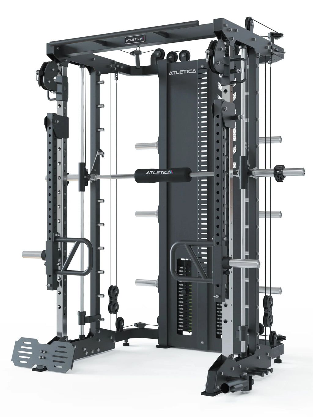 KSK Smith Machine Outperform Set - Home Gym with bar guide, Cable Pulley, Pull-Up Bar, for strength training and muscle building