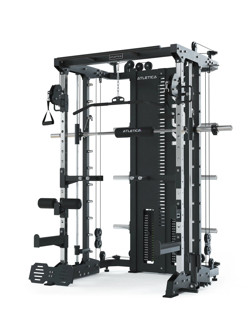 KSK COMBAT incl. Jammer Arms and X-Bench Weight Bench - multifunctional Smith machine with cable pulley, pull-up bar, dip station