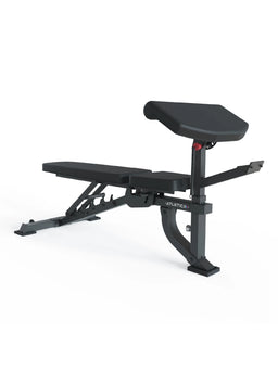 KSK Smith Machine Set Target - Incline Bench with arm rest, black padding, steel frame on the frame