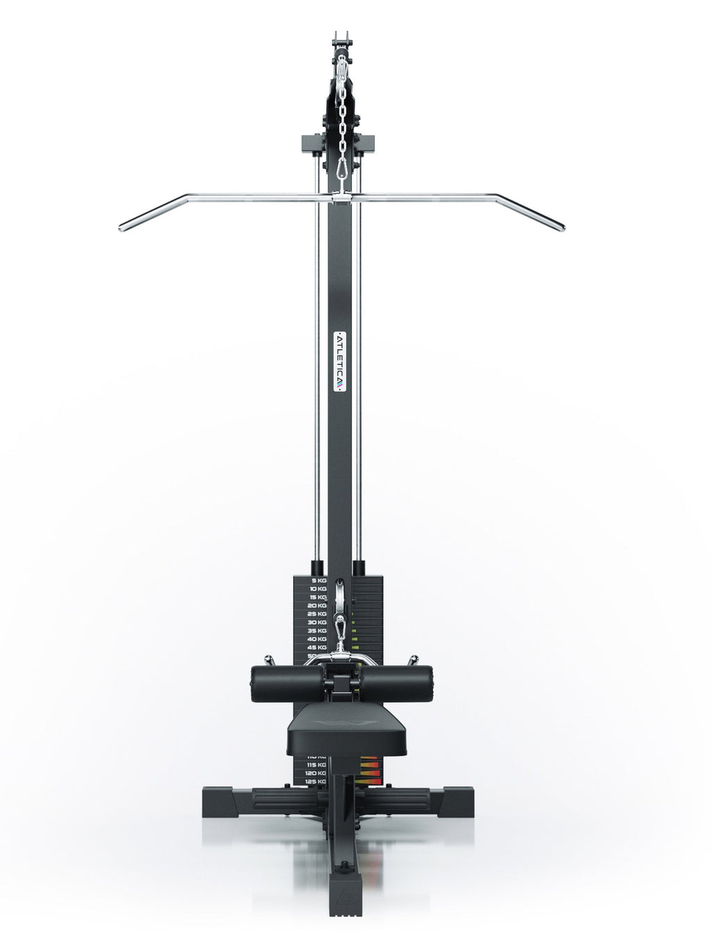 Strength Machine Lat Pulldown with Low Row: 250 lb Weight Stack