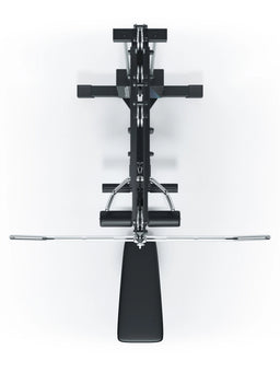 Strength machine lat pulldown with low row: to strengthen the back and biceps