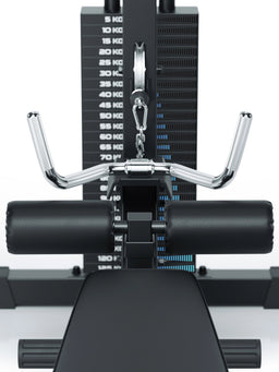 Lat Pulldown with low row and weight stack